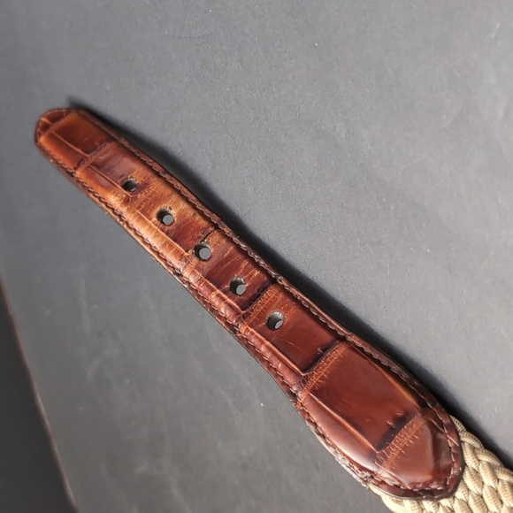 Men's Brighton Tan/ Brown Braided Belt With Brass Buckle,Size 38. - Picture 8 of 12